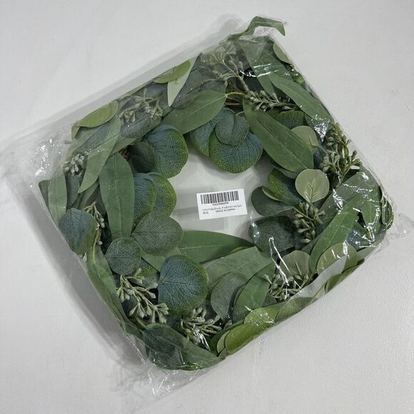 Artificial Eucalyptus Wreath Seeded Greenery Twine Indoor Home Decor Faux - Picture 2 of 5